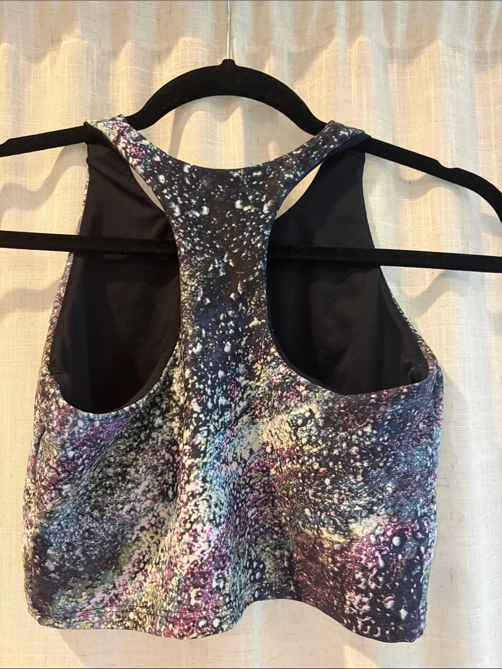 Old Navy Girls PowerSoft Longline Sports Bra Galaxy Splatter Top Size L (10-12)